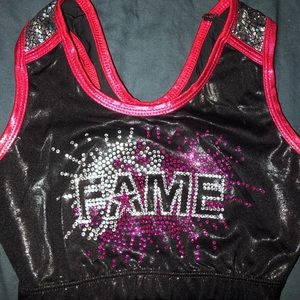 FAME ALLSTARS black/silver/pink blinged sports bra